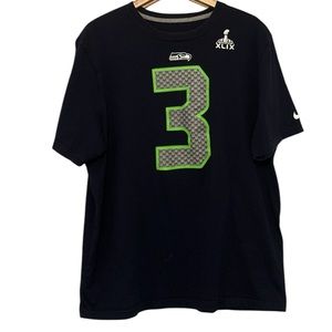 Nike Seattle Seahawks Russell Wilson Blue T-Shirt XXL